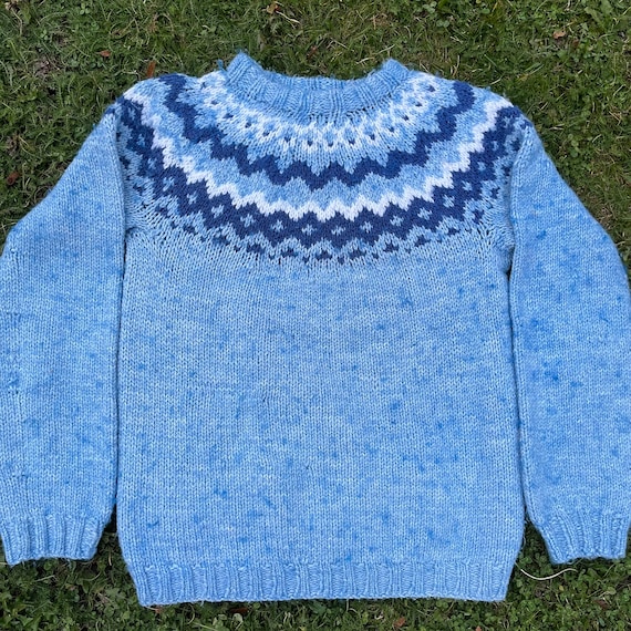 Hand Knit Wool Icelandic Sweater Winter Woolen Sw… - image 4