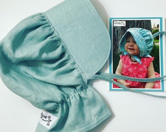 Linen Baby Bonnet Sewfunky Sun Bonnet - Sun Hat for Baby Toddler Meadow Sunbonnet Bonnet 100% Linen