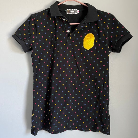 A Bathing Ape Bape Polka Dot Polo Shirt Size Smal… - image 1