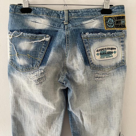 Vintage 90's Parasuco Ergonomic Wide Leg Flare Denim Jeans With