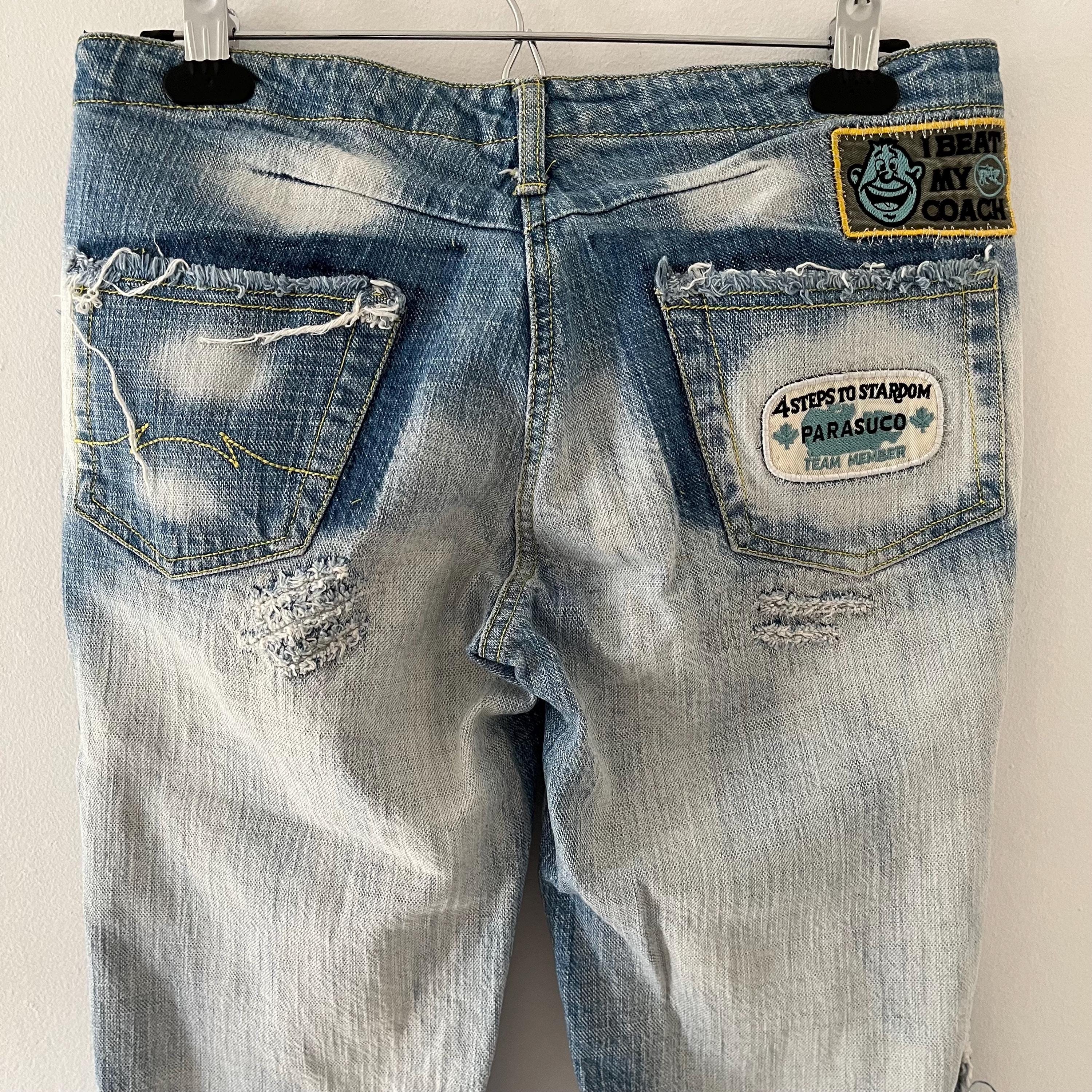 Vintage 90's Parasuco Ergonomic Wide Leg Flare Denim Jeans With