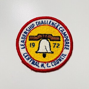 Vintage 1972 Scouts Leadership Challenge Camporee Central NC Council Embroidered Emblem Patch