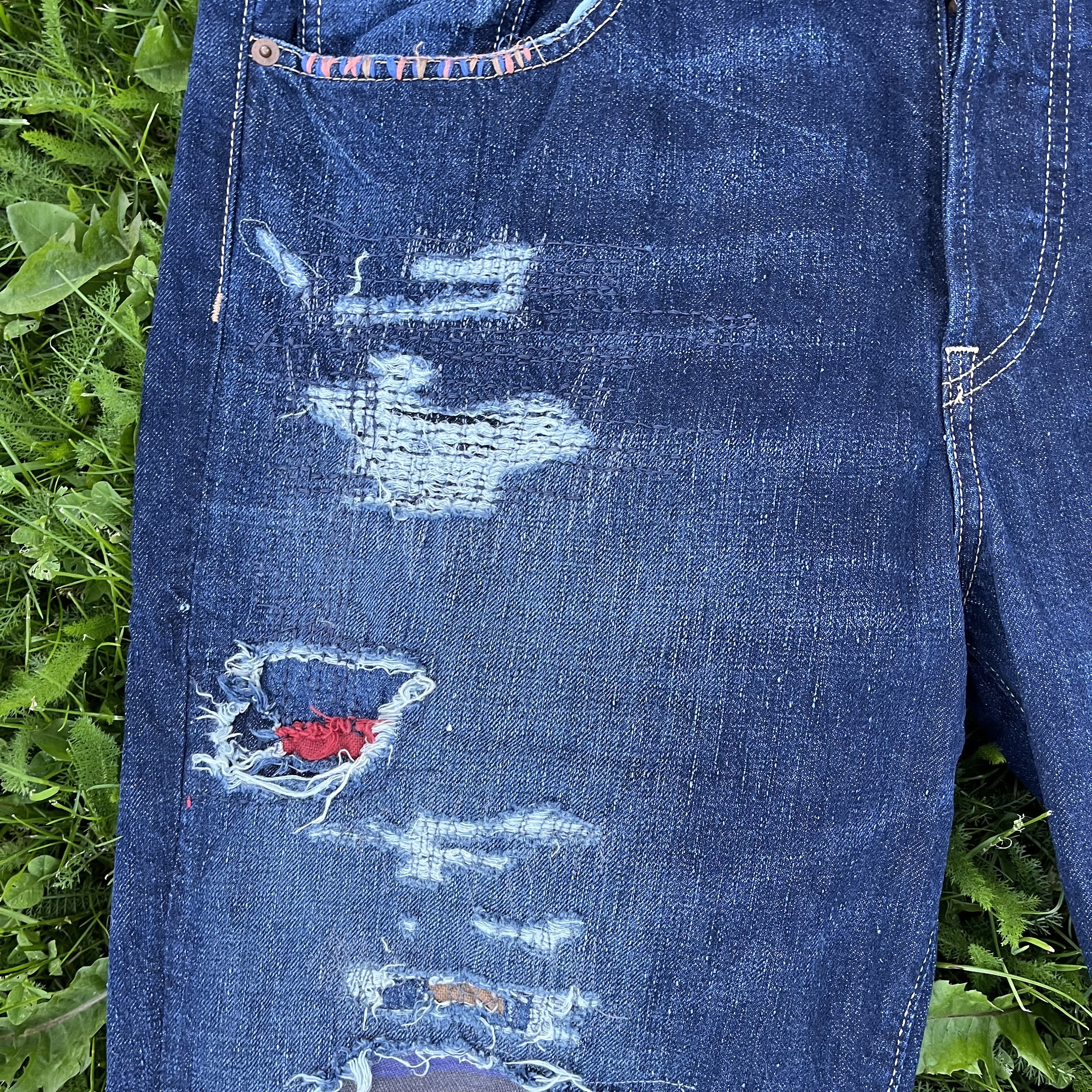Vintage 1990's Polo Ralph Lauren Patchwork Distressed Patched