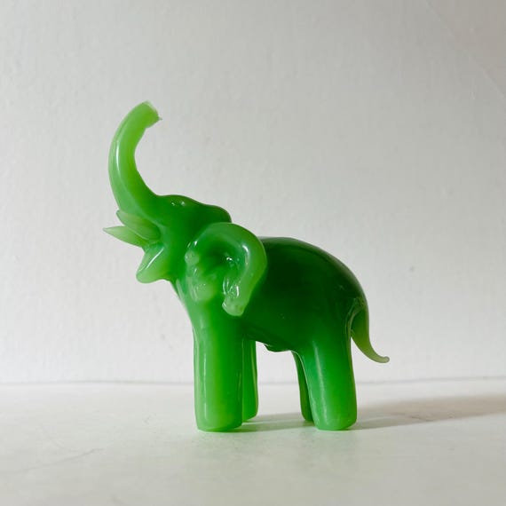 Vintage Jadeite Green Glass Elephant Figurine Sculpture - Etsy Israel
