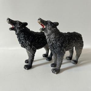 Vintage 1998 Rubber Wolf Wolves Model Toy Figurine Animal Figure Plastic Animals Imaginary Play Animal Figures