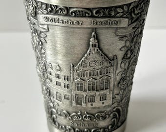 Vintage Rein Zinn Becker Stuttgart German Pewter Tumbler Cup