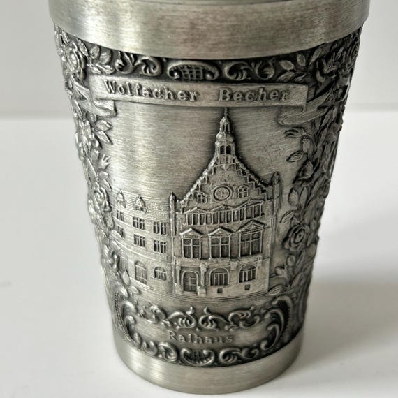 Vintage Rein Zinn Becker Stuttgart German Pewter Tumbler Cup