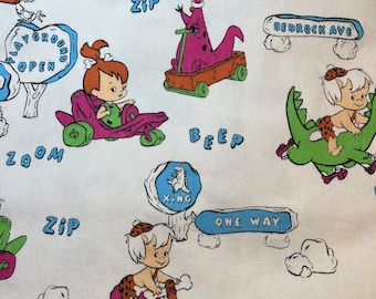 Vintage 1991 Hanna Barbera Productions Flinstones Fabric Memorabilia Sew Retro