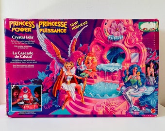 Vintage Crystal Falls She-Ra Princess of Power MOTU 1985 Mattel Vintage Playset with Original Box & Five Dolls! 80's Nostalgia