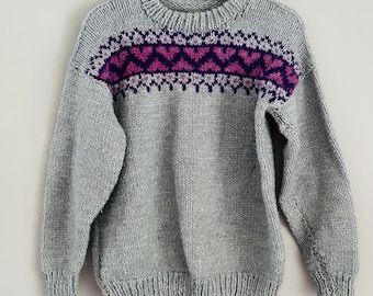 Vintage Nordic Style Lambs Wool/nylon Machine Knit Sweater Vintage Nordic Style Lambs Wool/nylon Machine Knit Sweater