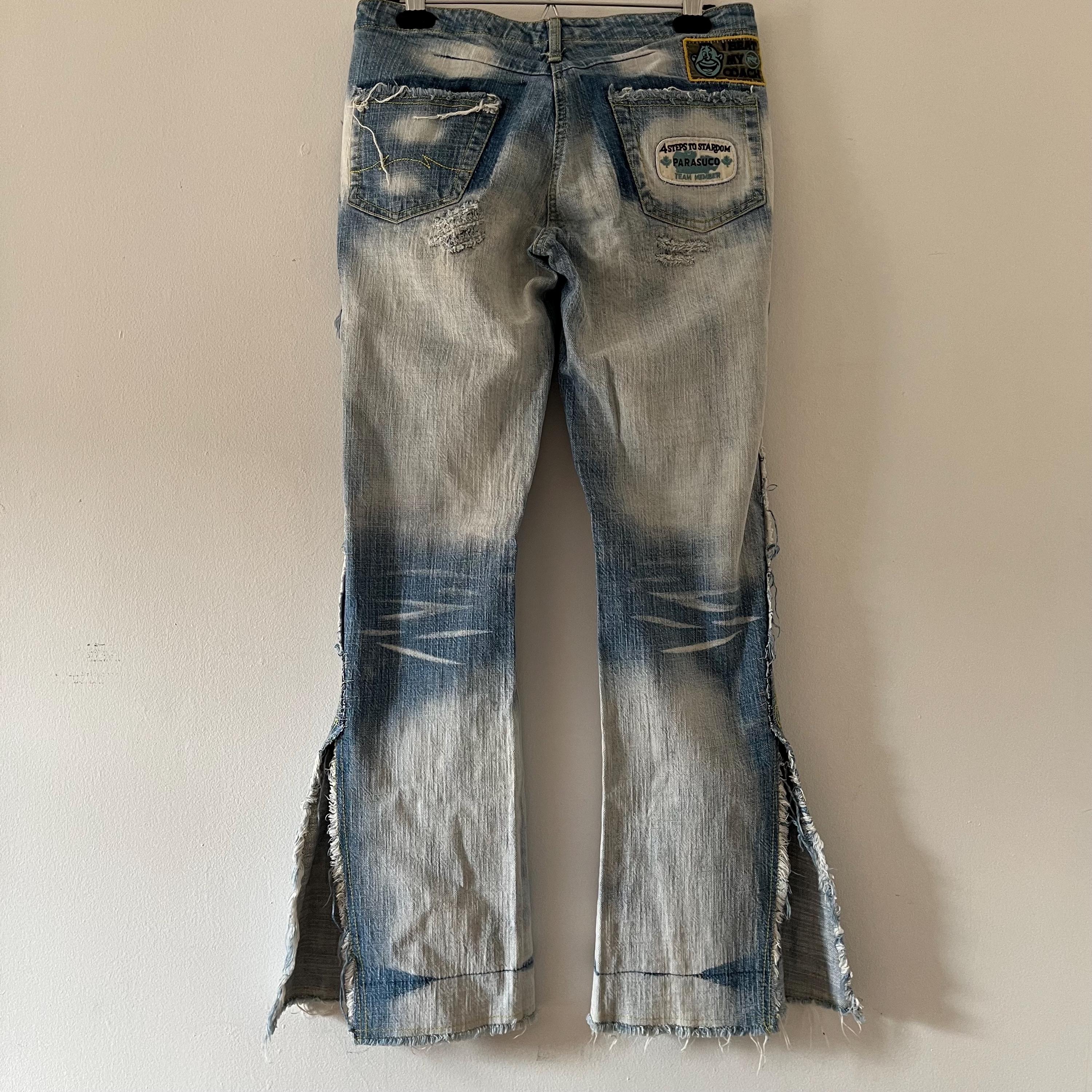 Vintage 90's Parasuco Ergonomic Wide Leg Flare Denim Jeans With