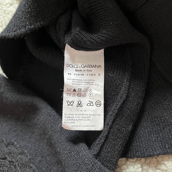 ニット+セーター DOLCE&amp;GABBANA cashmere100% knit Black 40 Vintage DOLCE & GABBANA Black 100% Cashmere and Lace Knit Back