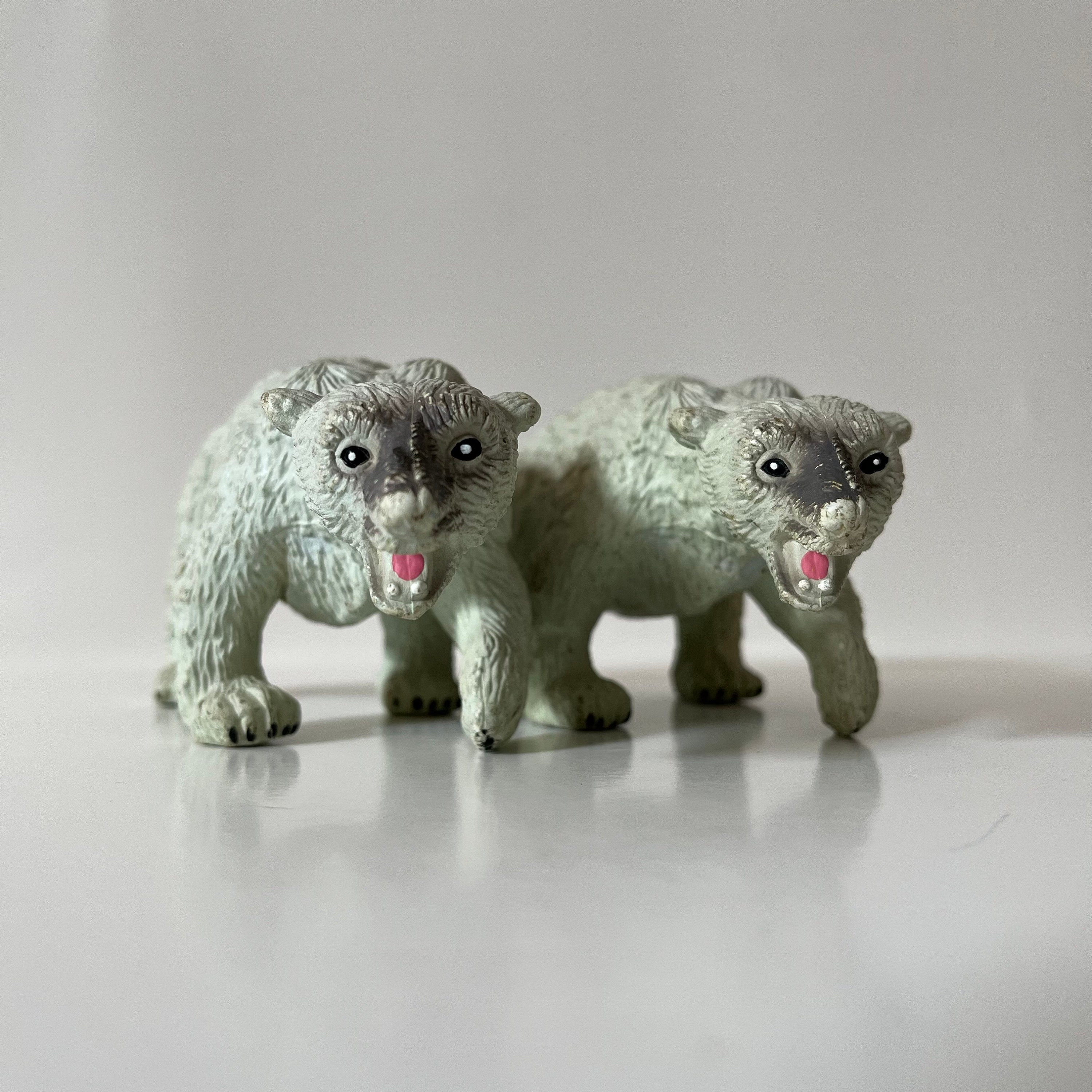 2 Eisbär-Figuren Aus Kunststoff – Realistisches Wildtier-Modell, Lernspielzeug Für Kinder