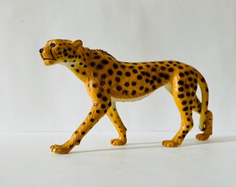 Vintage Animal Toy AAA Toys Rubber Cheetah - Rare Vintage Plastic 1980's Animal Figure Wild Cat Figures Figurine