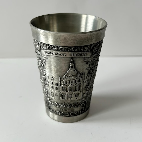 Vintage Rein Zinn Becker Stuttgart German Pewter Tumbler Cup