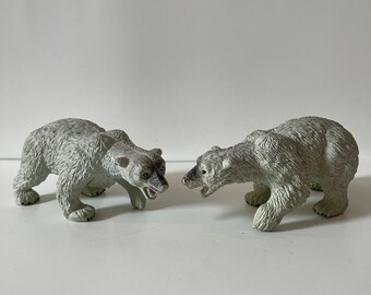 2 Eisbär-Figuren Aus Kunststoff – Realistisches Wildtier-Modell, Lernspielzeug Für Kinder