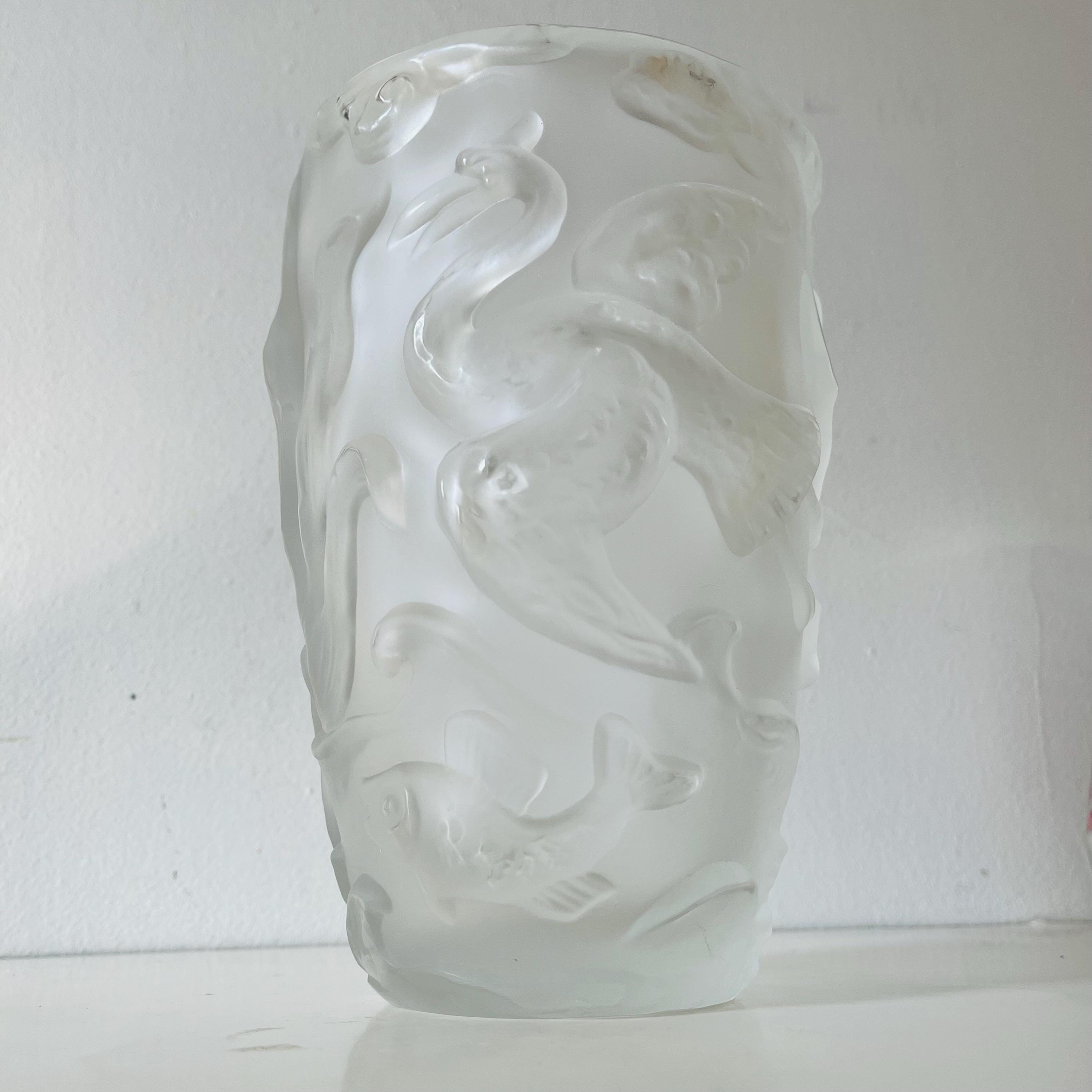 LALIQUE ラリック　花瓶　France 帝国ホテル　鳩　鳥 lalique france crystal bird wreath lamp | eBay