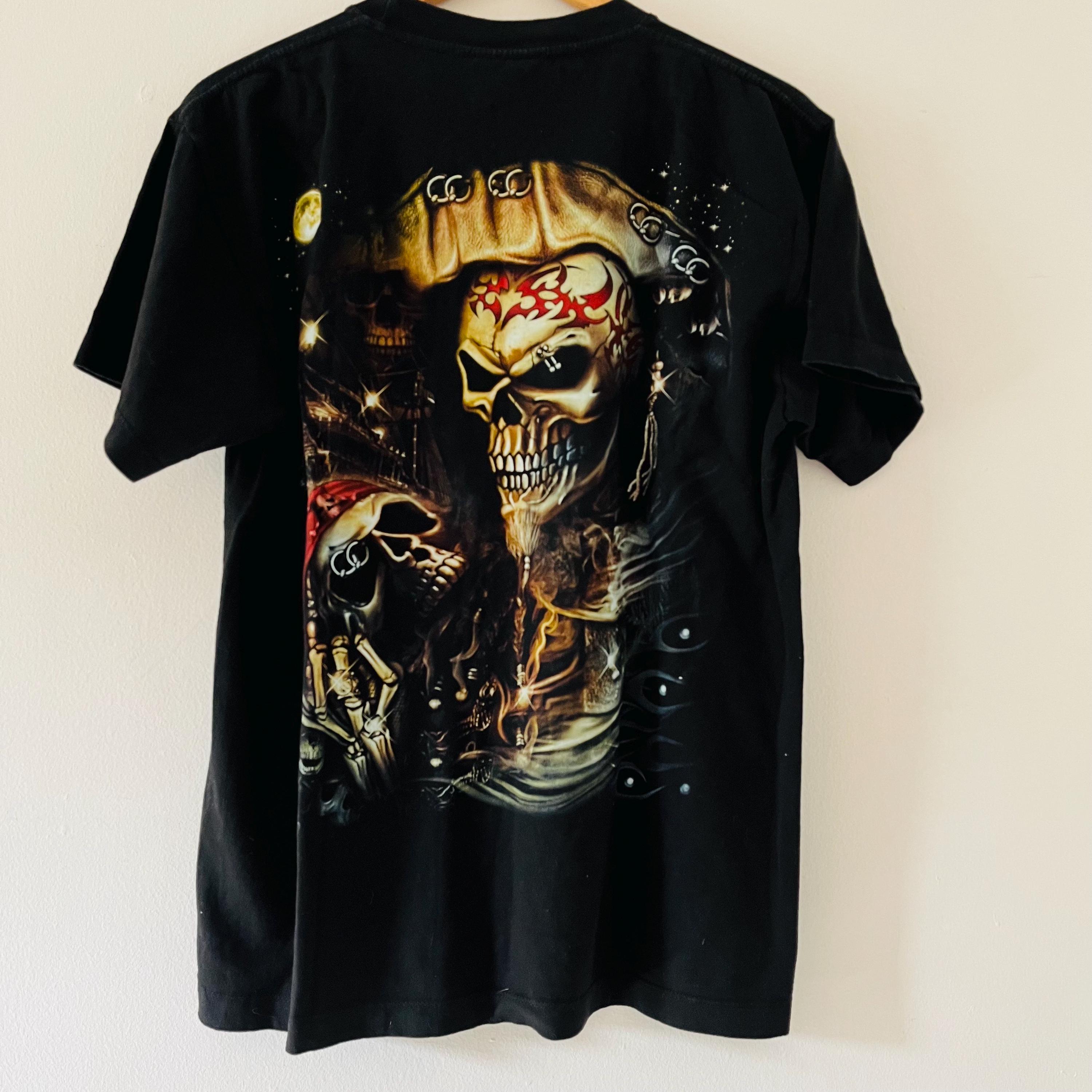 Vintage 90's Y2K Fashion Pirate Piercing Goth Skull Bones Death