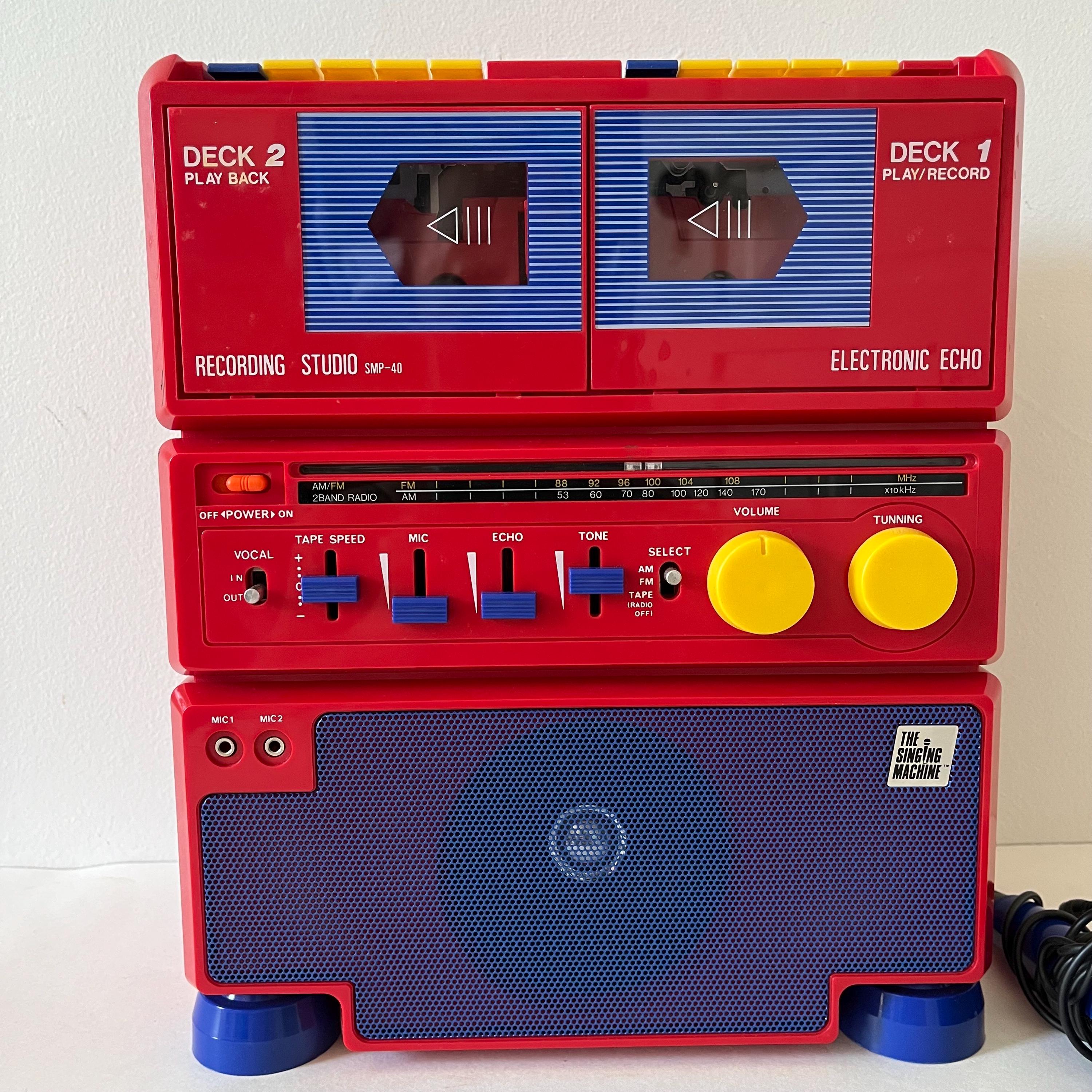 Vintage 1990's Karaoke Machine With Cassette Player and Microphone