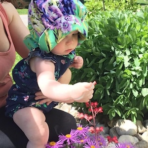 Sewfunky Sun Bonnet - Sun Hat for Baby Toddler Child - Bouquet Sunbonnet