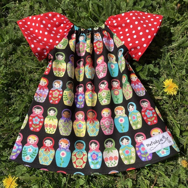 Poupées gigognes ukrainiennes Robe Sewfunky Pixie Robe Matryoshka Poupées Gigognes Empilant Poupées Poupées en bois taille 1-2 ans