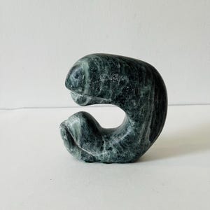 Vintage 90&#39;s Soapstone Carving in Inuit Style Mother and Child Symbol