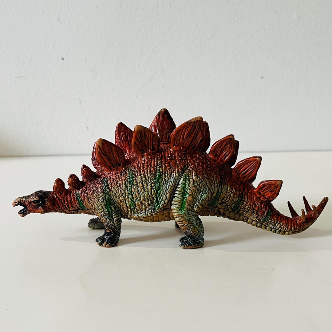 Vintage Jurassic Collectible Toy AAA Rubber Stegosaurus Dinosaur