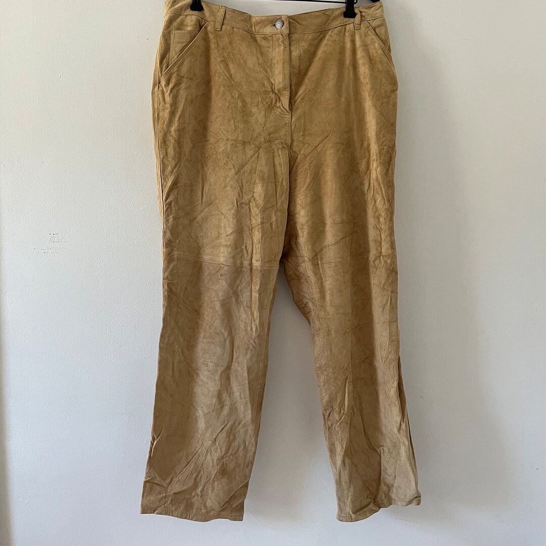 VTG Lauren Ralph Lauren Women’s Brown Suede Leather High Waist Pants Size 8 main image 1