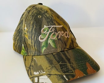 Vintage Y2K Camouflage Camo Ford Trucks Adjustable Hat Cap One Size Unworn