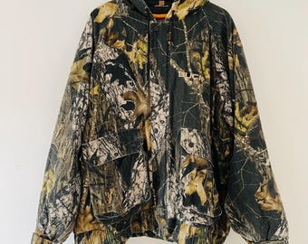 Chaqueta de caza con capucha y camuflaje vintage Swingster Workwear de John Deere, color roble musgoso, talla 3XL