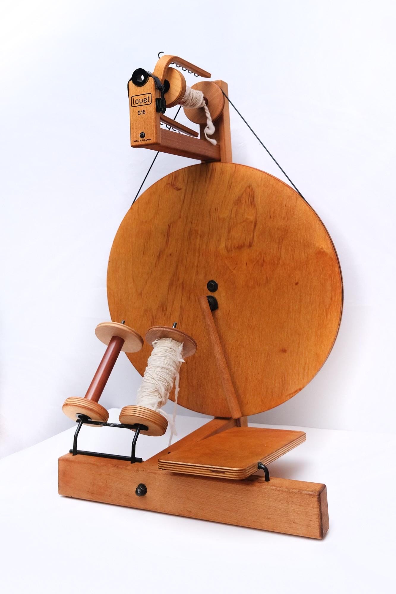 Vintage Louet S15 Wooden Upright Spinning Wheel Made in Holland