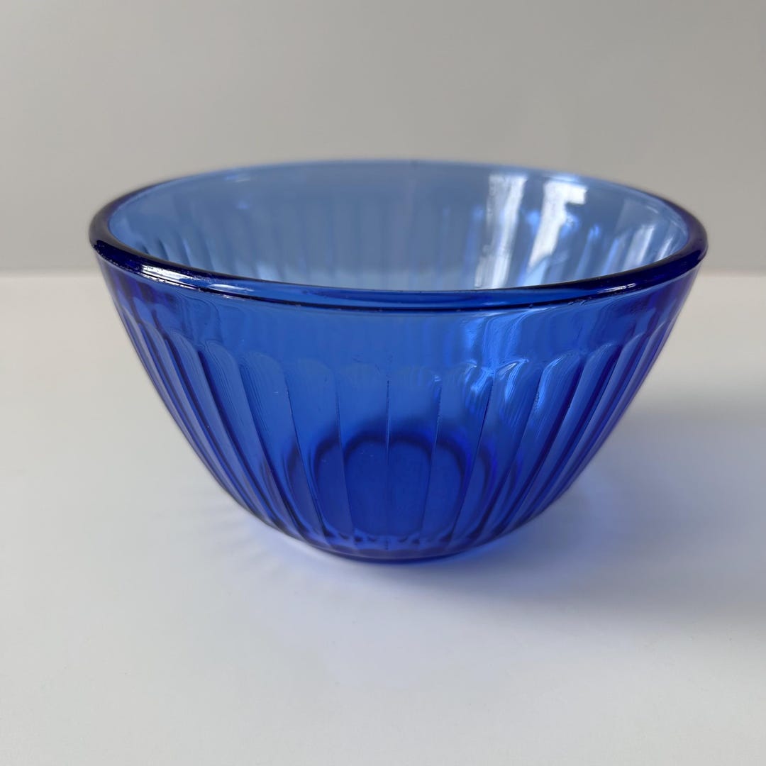 Vintage Pyrex 7401-S Cobalt Blue Glass Ribbed Mixing Bowl 750 Ml Made ...