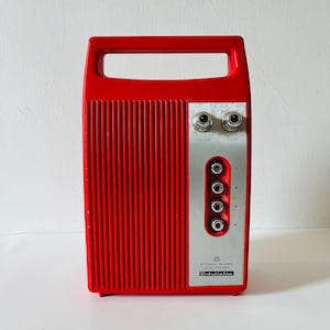 Reproductor portátil vintage JULIETTE Red de 8 pistas, de estado sólido y doble potencia, de Topps Electronics, fabricado en Japón, años 70