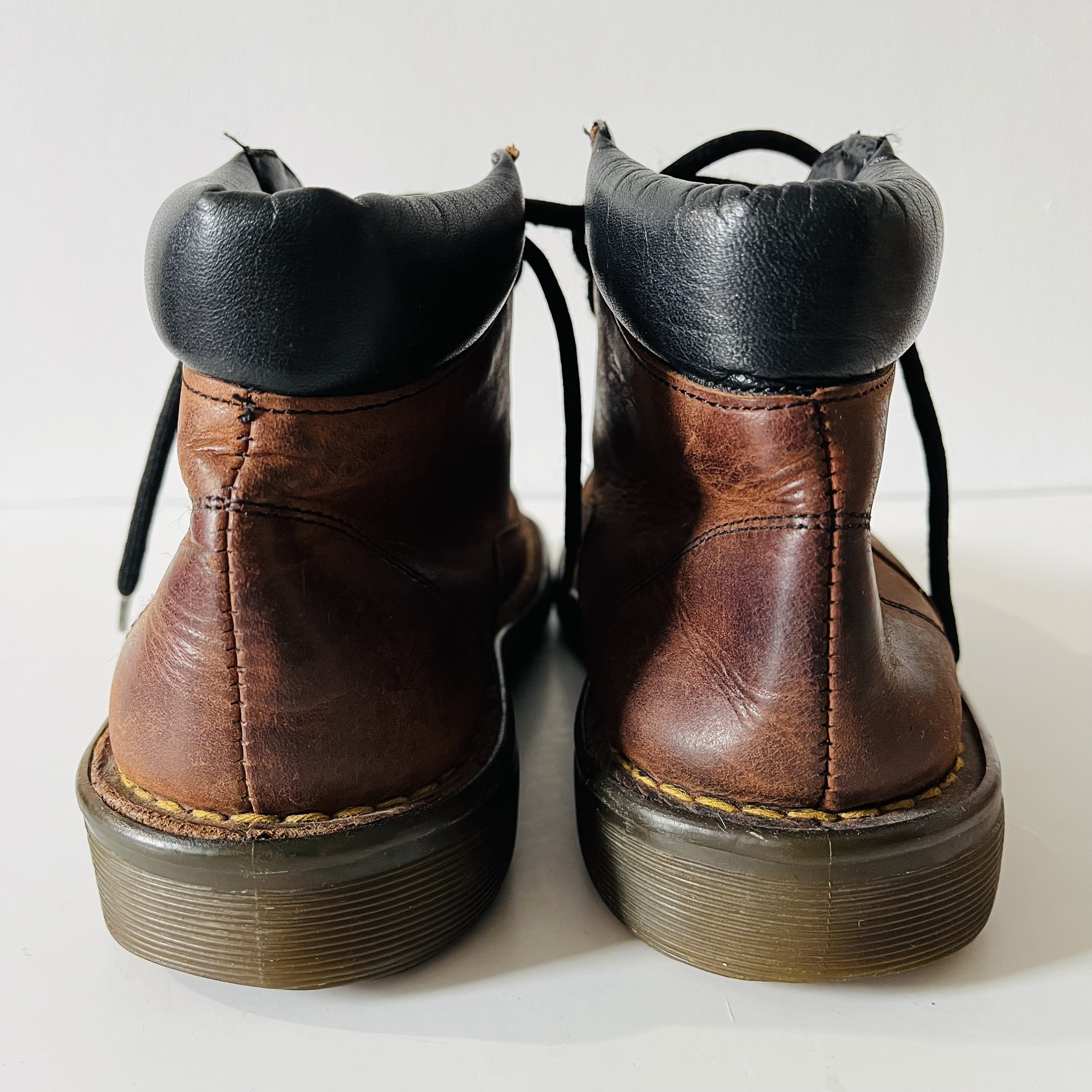 Vintage 1991 Dr. Martens Leather Boots, Distressed Brown (12) Vintage Brown Doc Martens - Etsy main image 4