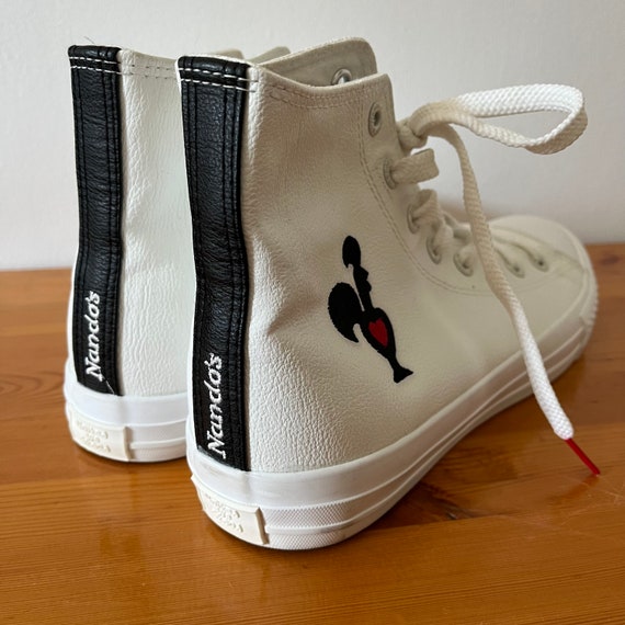 Genuine Nandos White, Black & Red High Top Traine… - image 5