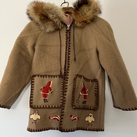 Vintage Handmade Inuit Wool Duffle Hand Embroidered S… - Gem