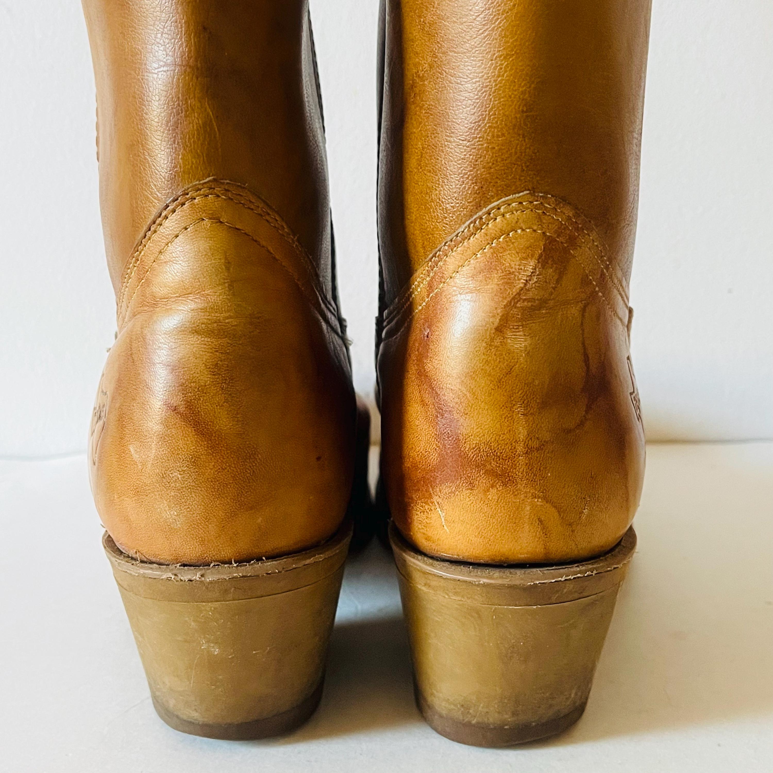 Vintage Texas All American Made Style 5404 Honey Brown Leather