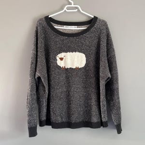 Vintage Woolrich Lamb Sheep Wool Blend Knit Gray Pullover Sweater