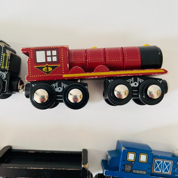 Imaginarium Wooden Railway Toy Trains Lot Compatible With Thomas Brio Set of 5 Etsy