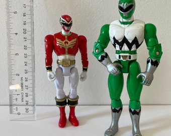 98 figuras de acción de Bandai Power Rangers Red Ranger y Lost Galaxy Green Ranger