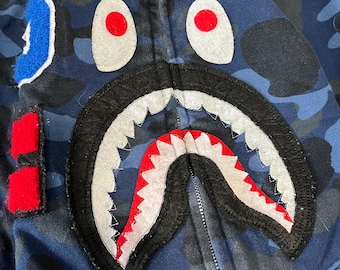 BAPE カモ柄 ビーニー y2k A BATHING APE 激レア 2XL BAPE ABC camo green shark full zip hoodie A Bathing Ape Size