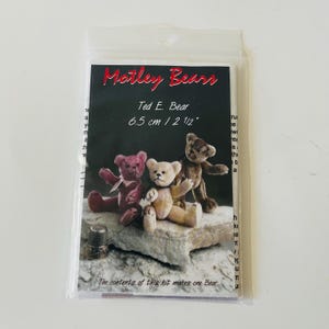 Vintage Motley Bears Ted E. Bear Stuffed Plush Bear Making Pattern and Kit 6.5cm