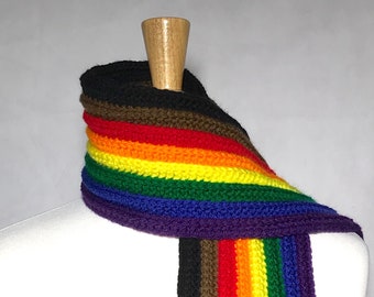 Intersectional Rainbow Pride Scarf - Intersectional LGBT Pride Scarf - LGBT Rainbow Scarf - Philly LGBT Pride Scarf