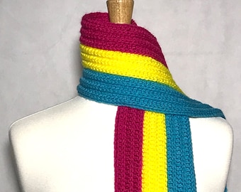 Pansexual Pride Scarf (Classic Design) - Pansexual Scarf - Pansexual Pride