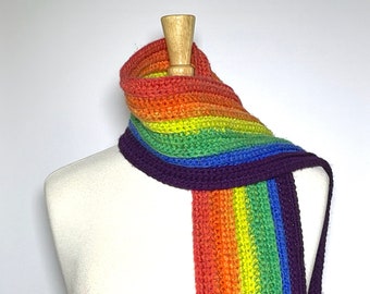 CLEARANCE: Rainbow Pride Scarf - Rainbow Scarf - LGBTQ Pride Scarf - LGBTQIA Pride Scarf - Gay Pride Scarf