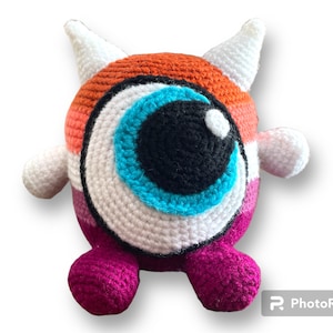 CLEARANCE: One-Eyed Lesbian Pride Monster - Eye Spy Lesbian Pride plush -Lesbian Pride Eye Monster - Lesbian Pride Plush - Lesbian Pride Toy