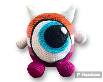 One Eyed Lesbian Pride Monster - Eye Spy Lesbian Pride plush -Lesbian Pride Eye Monster - Lesbian Pride Plush - Lesbian Pride Toy