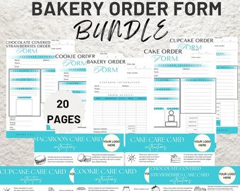 Editable Bakery Business Package Template Mega Bundle, Pink Bakery Spreadsheet, Invoice, Order Forms, Price List, Planners, Cake Care Cards