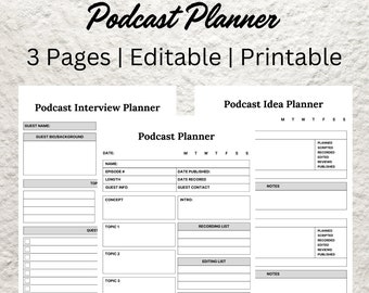 Podcast Episode Planner Template | Content Plan Checklist (Digital Download)