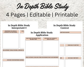 In-Depth Bible Study Template: Editable & Printable (Canva)